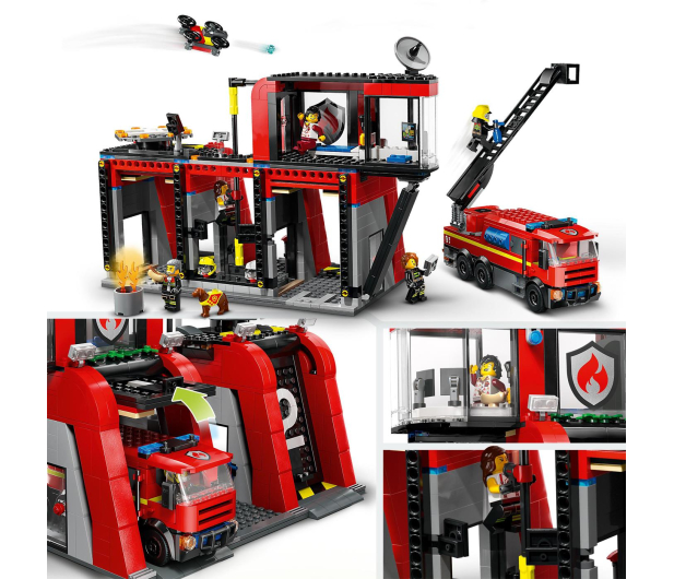 LEGO City 60414 Remiza strażacka z wozem strażackim - 1205487 - zdjęcie 4